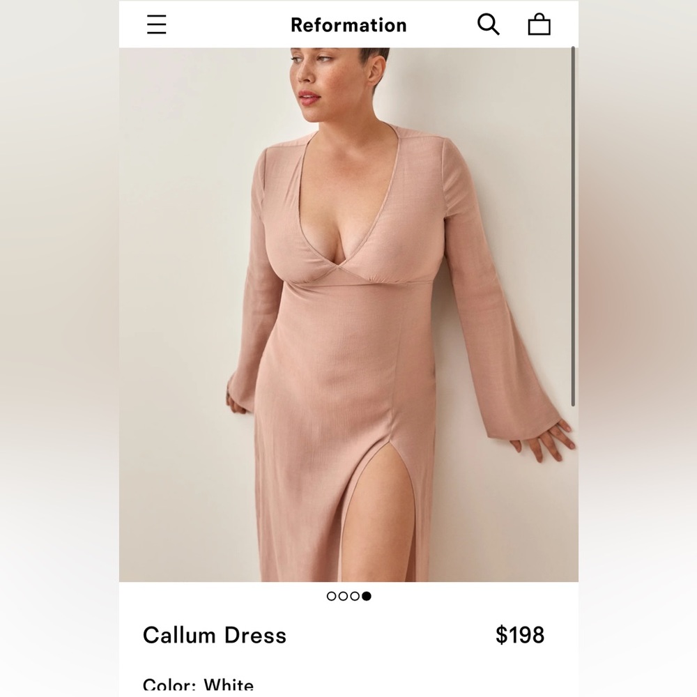 Reformation callum dress taupe never worn with tags